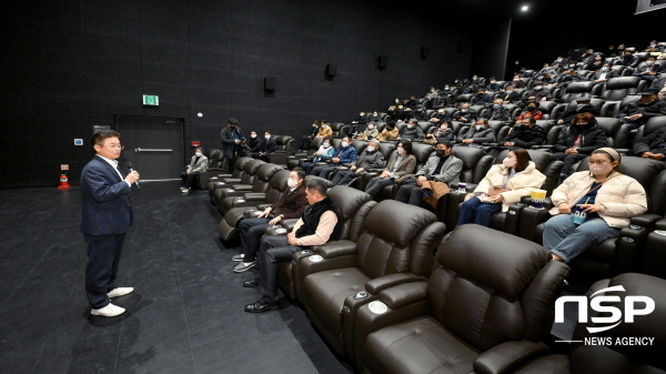 NSP통신-경상북도는 지난 20일 도청신도시 메가박스(제3관)에서 안중근 의사 감동실화 뮤지컬 영화 영웅 기술시사회를 개최했다. (경상북도)