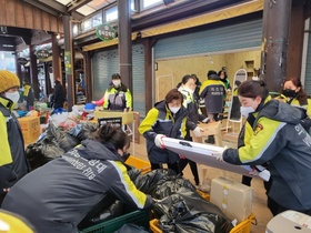 [NSP PHOTO]담양군 자원봉사단체, 창평 임시시장 개장 위한 연합 봉사활동 전개