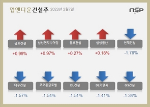 [NSP PHOTO][업앤다운]건설주 하락…현대건설‧대우건설↓