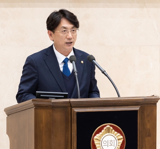 NSP통신-5분 자유발언하는 이교우 용인시의원. (용인특례시의회)