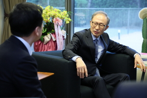 [NSP PHOTO]김기현 대표, 이명박 전 대통령 예방…22대 총선‧외교‧국정 등 주요 현안 담화