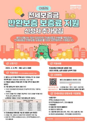 NSP통신-청년 전세보증금 반환보증 보증료 지원사업 대상자 추가 모집 포스터. (이미지 = 용인특례시)