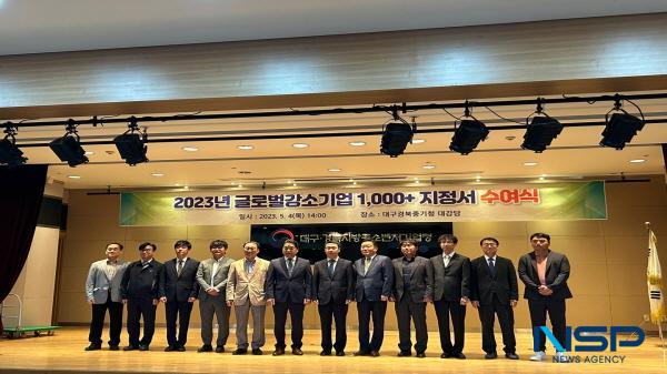 NSP통신-경상북도는 도내 기업 9개사가 중소벤처기업부 주관 글로벌 강소기업 1000+ 프로젝트 강소단계에 선정되어 4일 대구경북지방중소벤처기업청에서 지정서 수여식을 가졌다. (사진 = 경상북도)