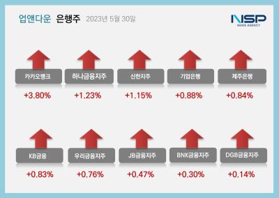 [NSP PHOTO][업앤다운]은행주 상승…카카오뱅크·하나금융↑