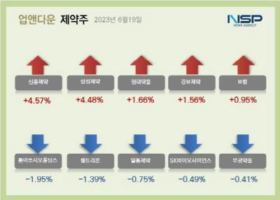 [NSP PHOTO][업앤다운]제약주 하락…셀트리온·부광약품↓