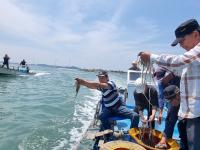 [NSP PHOTO]무안군 낙지 금어기 맞아 어미 낙지 방류 행사 가져