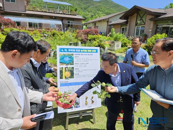 NSP통신-포항시의회 경제산업위원회는 지난 22일 오전 농업 재해에 따른 피해 대책 논의와 피해 예방을 위한 현장방문을 실시했다. (사진 = 포항시의회)