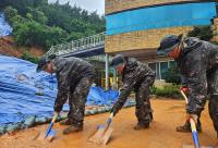 [NSP PHOTO]여수시 호우피해 노인요양시설에 도움의 손길 이어져