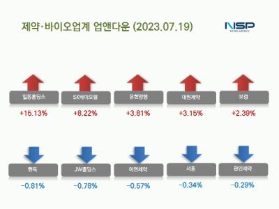 [NSP PHOTO][업앤다운]제약주 상승…일동홀딩스·보령↑