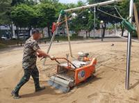 [NSP PHOTO]광양시, 근린공원 내 어린이놀이시설 소독