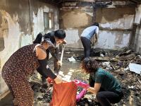 [NSP PHOTO]장흥군, 회진면 주택 화재현장 복구 자원봉사자 구슬땀