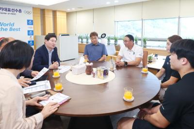 [NSP PHOTO]이상일 용인시장, 진천 국가대표 선수촌 찾아 용인 국가대표 선수 격려