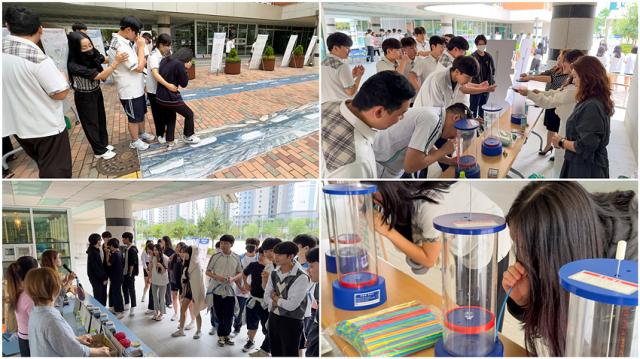 NSP통신-운양고 학생들이 흡연·음주 중독예방 캠페인에 참여하고 있는 모습. (사진 = 운양고학부모회)