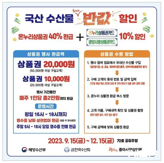 NSP통신-국내 수산물 최대 반값 할인 포스터 (이미지 = 광양시청)