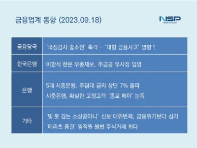 [NSP PHOTO][금융업계동향]국정감사 명단 촉각…대형사고 발생 지주사 회장들 유력