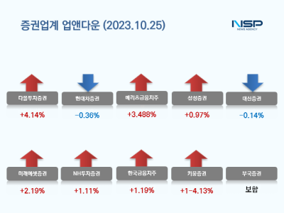 [NSP PHOTO][업앤다운]증권주 상승…다올투자증권↑·현대차증권↓