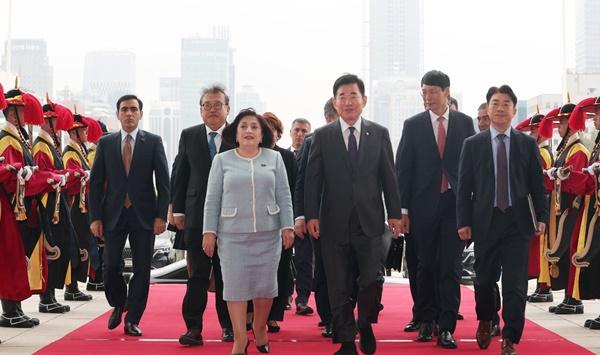 [NSP PHOTO]김진표 국회의장, 가파로바 아제르바이잔 국회의장과 회담