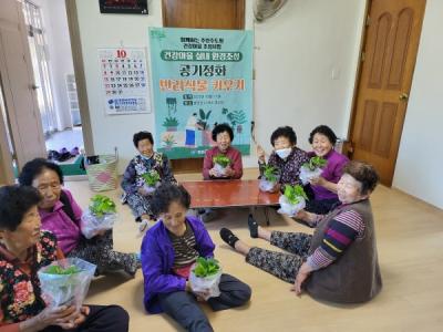 [NSP PHOTO]봉화군보건소, 법전면 주민 대상 공기정화 반려식물 키우기 사업 실시