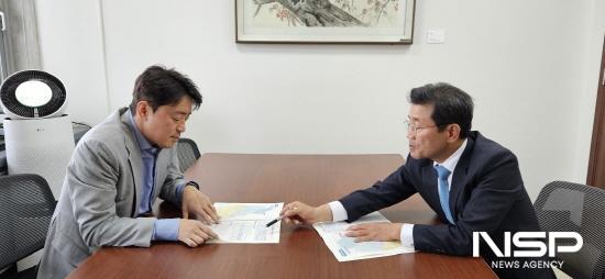 NSP통신-정인화 광양시장 강훈식 예결위 더불어민주당 간사 면담 (사진 = 광양시청)