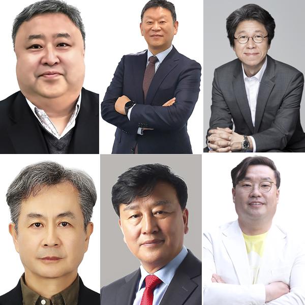 NSP통신-상단 왼쪽부터 이현석 부사장, 안창용 부사장, 오승필 부사장, 하단 왼쪽부터 임현규 부사장, 이용복 부사장, 정우진 전무. (사진 = KT)