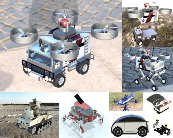 NSP통신-계명대가 개최한 2023 미래 기계.로봇.모빌리티 3D디자인 교내 공모전에서 다양한 아이디어 작품들이 수상했다(왼쪽 상단 대상작 미래형 응급 수송 모빌리티) (사진 = 계명대학교)