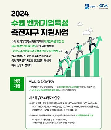 -2024 수원 벤처기업육성촉진지구 지원 사업 안내문 이미지 수원시