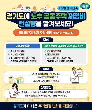 NSP통신-경기도 노후 공동주택 재정비 컨설팅 사업 안내 포스터. (이미지 = 경기도)