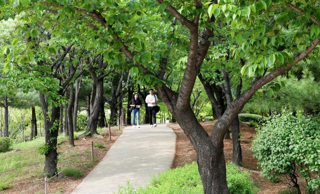 NSP통신-산책로가 잘 조성된 상동호수공원에 시민들이 여유롭게 산책을 즐기는 모습. (사진 = 부천시)