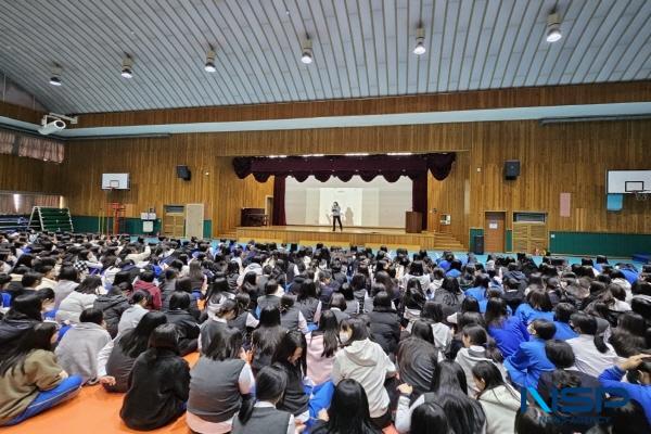 [NSP PHOTO]포항북부서, 신학기 맞아 학교폭력 특별예방 교육 실시