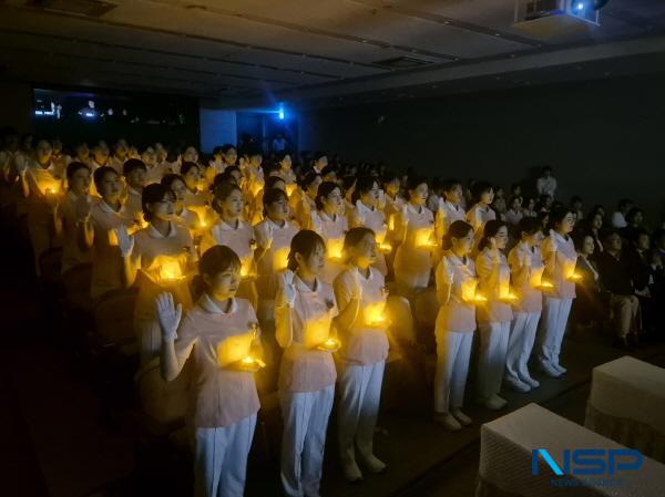 NSP통신-대구과학대학교 치위생과는 27일 교내 한별문화홀에서 사랑하는 가족과 함께 라는 주제로 제16회 예비치과위생사 선서식 을 개최했다. (사진 = 대구과학대학교)