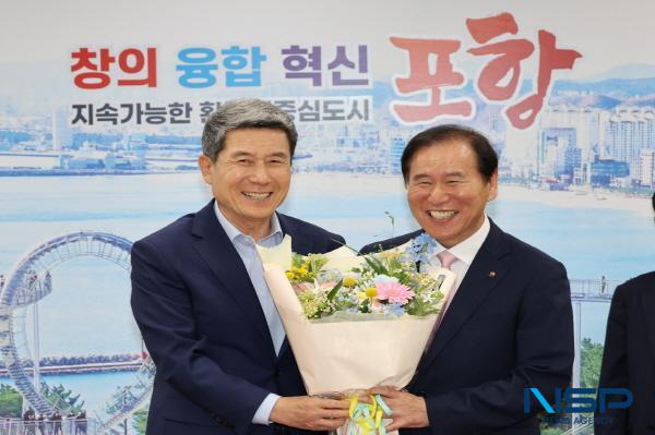 [NSP PHOTO]이강덕 포항시장, 김동섭 한국석유공사 사장 만나 동해 심해 가스전 개발 사업 진행상황 공유