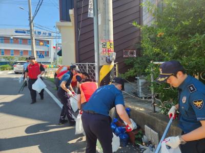 [NSP PHOTO]구미경찰서영남에너지서비스 범죄예방플로깅 캠페인 실시