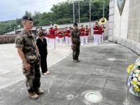 [NSP PHOTO]프랑스 생시르육군사관학교 제209기 생도, 수원시 참전 기념비 참배