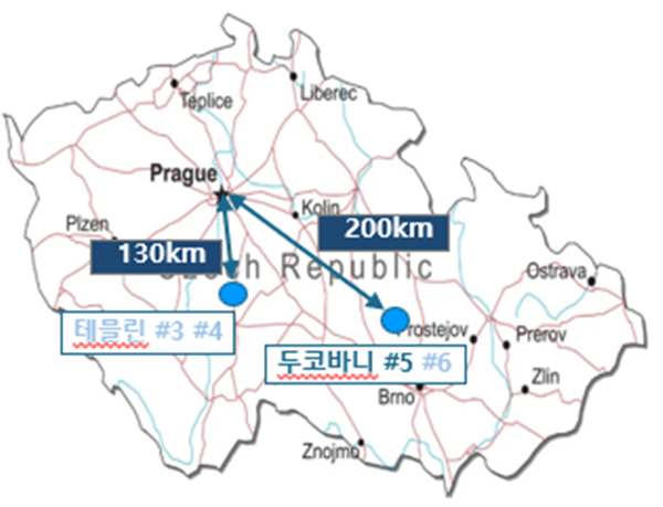 NSP통신-체코 두코바니와 테믈린 위치도 (사진 = 대우건설)