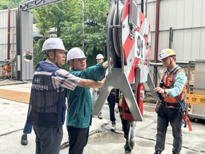 [NSP PHOTO]수원시, 태풍 대비 타워크레인 공사현장 특별점검