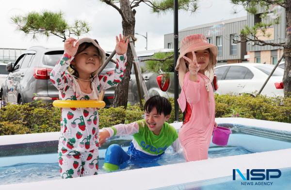 [NSP PHOTO]칠곡군 아이누리장난감도서관, 영유아 전용 무료 물놀이장 체험 행사 개최