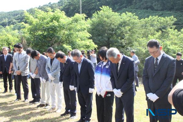 [NSP PHOTO]파리올림픽 유도 은메달리스트 허미미 선수, 한국 첫 일정으로 선대 허석 의사 기적비 참배