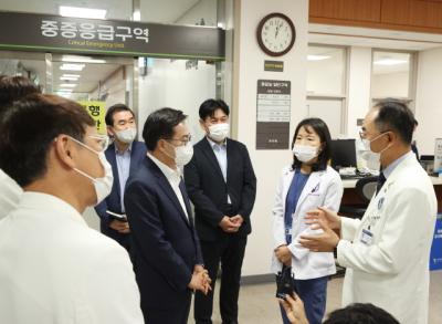 [NSP PHOTO]김동연 아주대병원 의료현장 방문 10억 긴급지원 약속