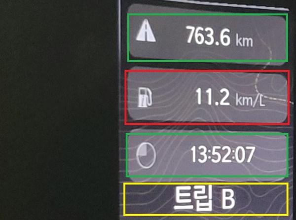 NSP통신-총 763.6km를 13시간 52분 7초 동안 시승한 후 체크 한 지프 그랜드 체로키 4xe 써밋 리저브 트림의 실제 주행 연비 11.2kmℓ 기록 (사진 = NSP통신)