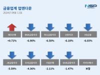 [NSP PHOTO][업앤다운]은행주 하락…제주은행↑·BNK금융↓