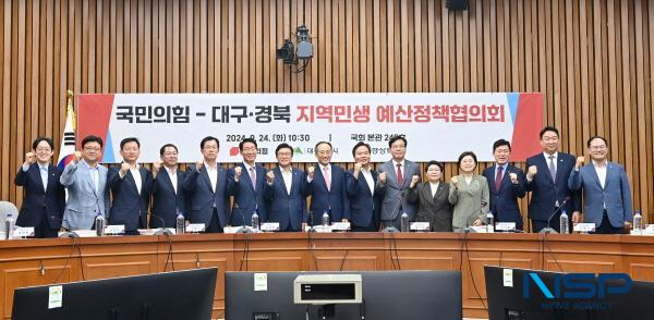 NSP통신-경상북도는 24일 국회 본관에서 열린 국민의힘-대구·경북 예산정책협의회 에서 2025년 국가투자예산 확보방안과 지역발전을 위한 정책현안에 대한 대응 전략을 설명하고 지원방안을 상세히 협의했다. (사진 = 경상북도)