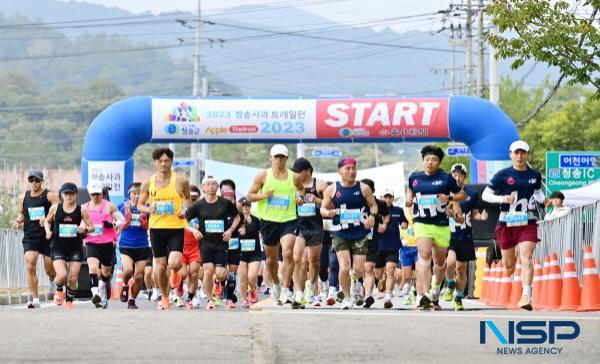 NSP통신-청송군은 오는 13일 전국 최대 규모의 백일홍 화원인 산소카페 청송정원에서 2024 청송사과 트레일런대회를 개최한다. 지난해 행사 모습 (사진 = 청송군)