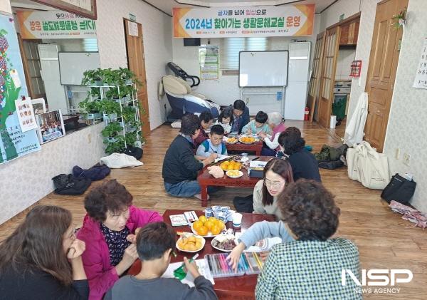 NSP통신-지난 20일 초등 2단계 성인문해교육의 마지막 수업을 조성남초등학교 학생들과 함께 성공적으로 마쳤다 (사진 = 보성군)