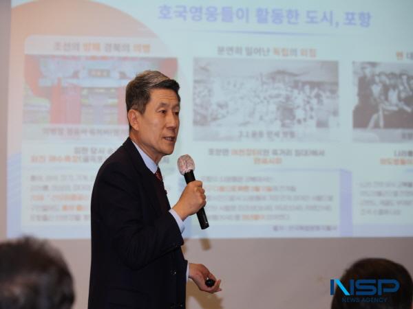 NSP통신-이강덕 포항시장은 9일 티파니웨딩에서 지속가능한 환동해 중심도시 포항을 주제로 포항문화원 가족과 함께하는 특강을 진행했다. (사진 = 포항시)