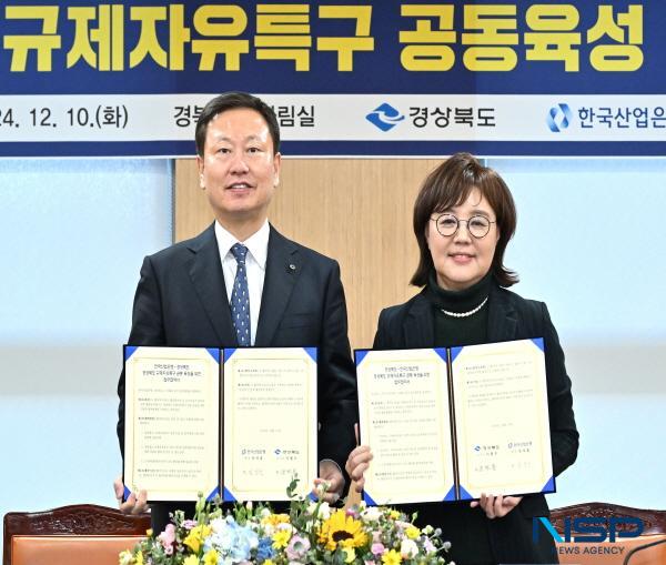 NSP통신-경상북도는 10일 도청에서 규제자유특구 참여기업의 안정적 성장을 위해 한국산업은행과 규제자유특구 공동 육성을 위한 맞춤형 금융지원 업무협약을 체결했다. (사진 = 경상북도)