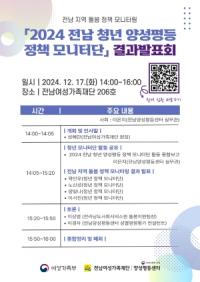 [NSP PHOTO]전남여성가족재단, 2024 전남 청년 양성평등 정책 모니터단 결과발표회 개최