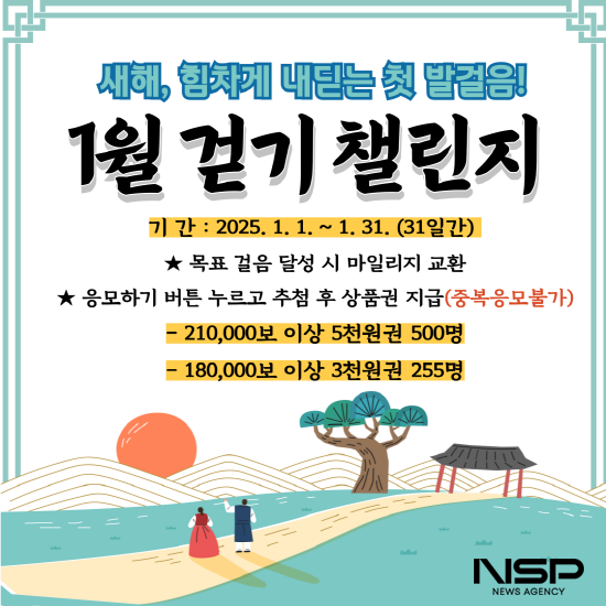NSP통신-새해, 힘차게 내딛는 첫 발걸음! 1월 걷기 챌린지 운영 포스터 (이미지 = 광양시청)
