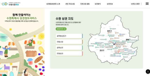 NSP통신-수원상권정보플랫폼 수원시장허브 화면. (이미지 = 수원도시재단)