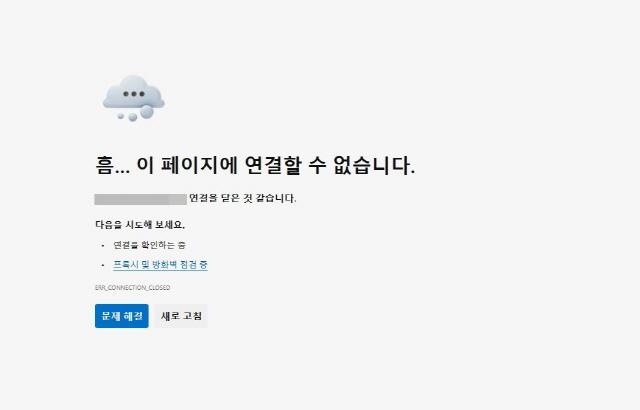 NSP통신-중국 생성형 AI 서비스 딥시크 접속 시 차단된 PC 화면. (이미지 = 부천시)