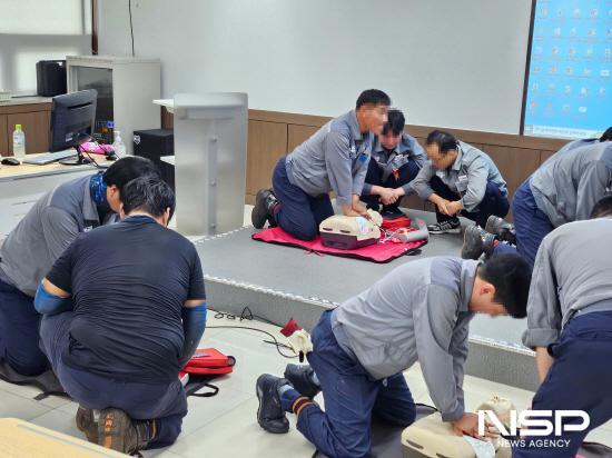 NSP통신-심폐소생술 교육 (사진 = 광양만권경제자유구역청)